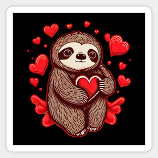 Sloth Valentines Magnet